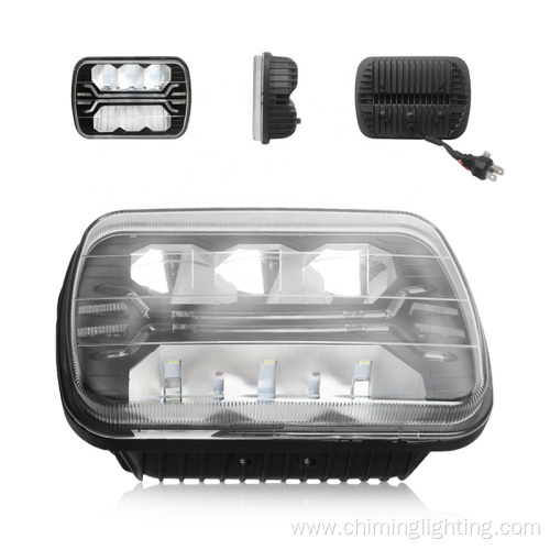 7 inches 12-24V high low beam driving light with white position rectangular LED headlight